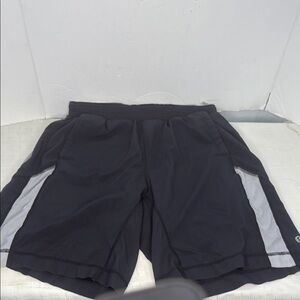 LULULEMON MENS SWIM TRUNKS BLACK GREY SIZE L